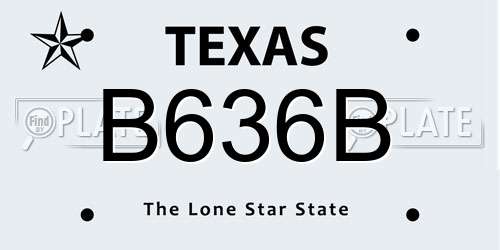 B636B Texas License Plate