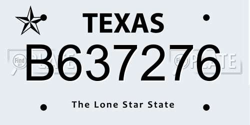 B637276 Texas License Plate