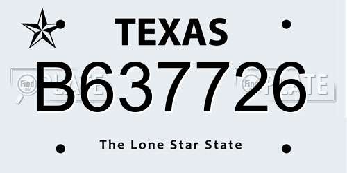 B637726 Texas License Plate