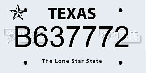 B637772 Texas License Plate