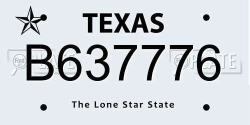 B637776 Texas License Plate