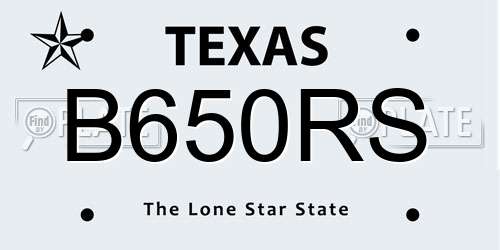 B650RS Texas License Plate