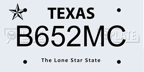 B652MC Texas License Plate