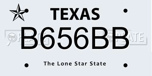 B656BB Texas License Plate