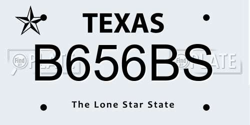 B656BS Texas License Plate