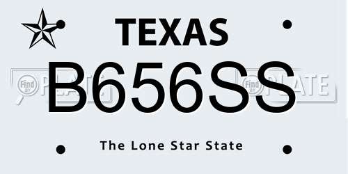 B656SS Texas License Plate