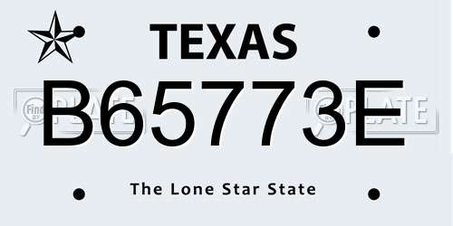 B65773E Texas License Plate