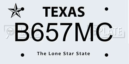 B657MC Texas License Plate
