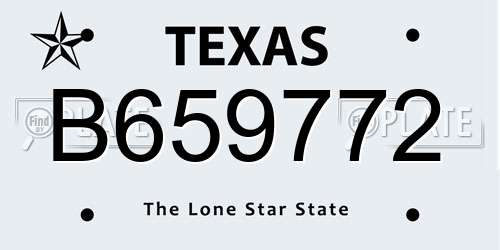 B659772 Texas License Plate