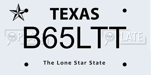 B65LTT Texas License Plate