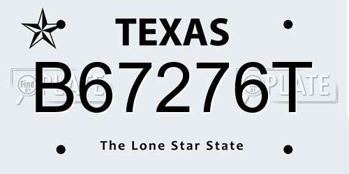 B67276T Texas License Plate