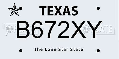 B672XY Texas License Plate