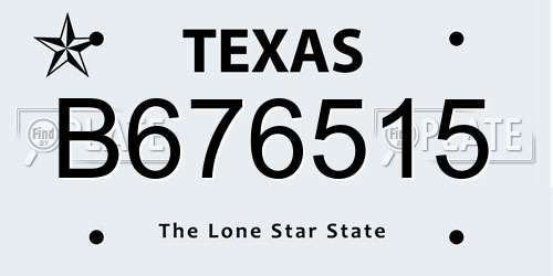B676515 Texas License Plate