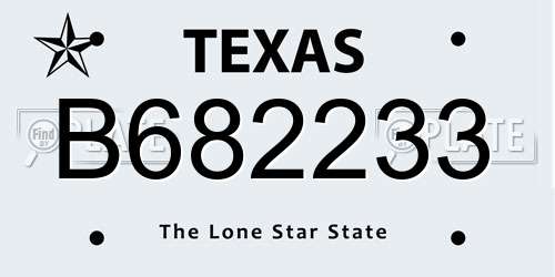 B682233 Texas License Plate