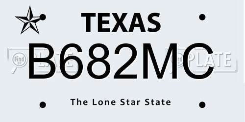 B682MC Texas License Plate