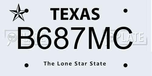 B687MC Texas License Plate