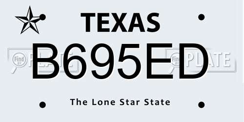 B695ED Texas License Plate