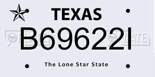 B69622I Texas License Plate