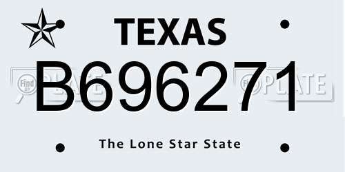 B696271 Texas License Plate