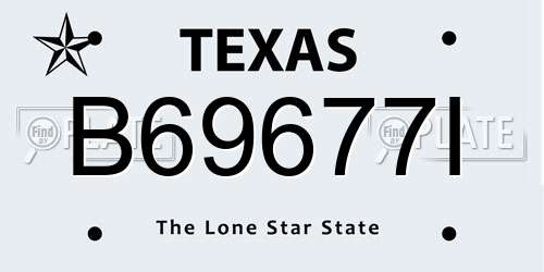 B69677I Texas License Plate