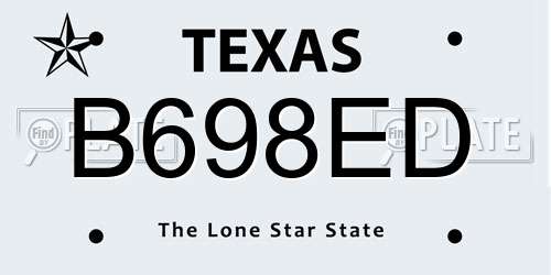 B698ED Texas License Plate