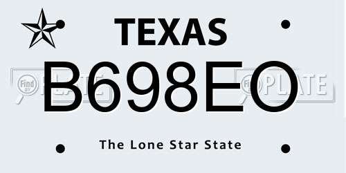 B698EO Texas License Plate