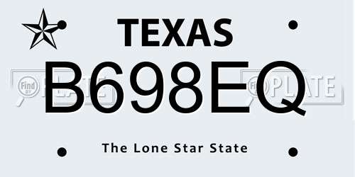 B698EQ Texas License Plate