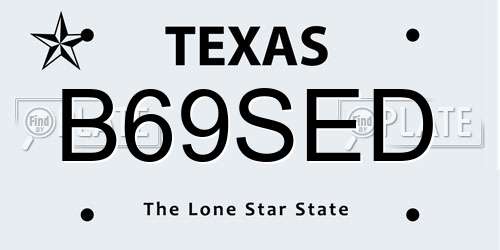 B69SED Texas License Plate