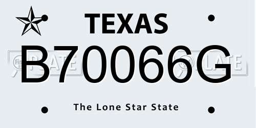 B70066G Texas License Plate