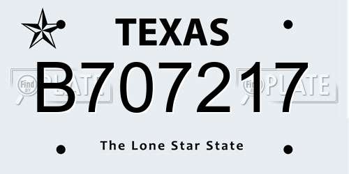 B707217 Texas License Plate
