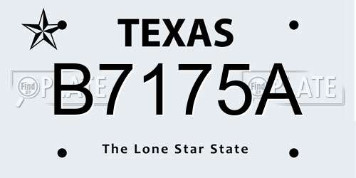 B7175A Texas License Plate