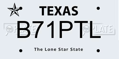B71PTL Texas License Plate