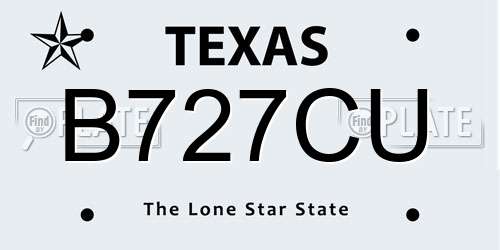 B727CU Texas License Plate