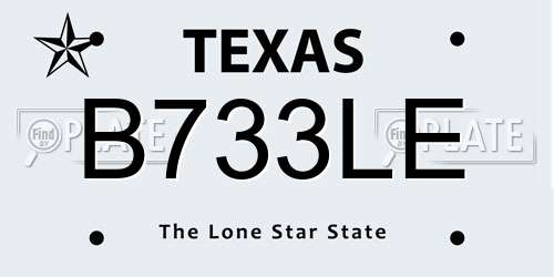 B733LE Texas License Plate