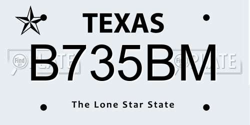 B735BM Texas License Plate