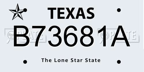 B73681A Texas License Plate
