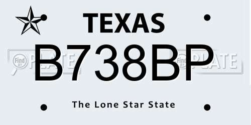 B738BP Texas License Plate