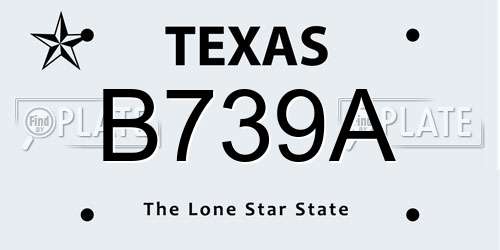B739A Texas License Plate