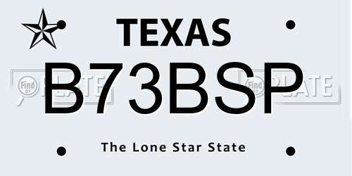 B73BSP Texas License Plate