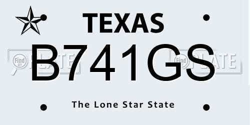 B741GS Texas License Plate