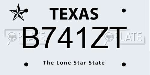 B741ZT Texas License Plate