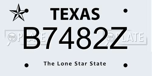B7482Z Texas License Plate