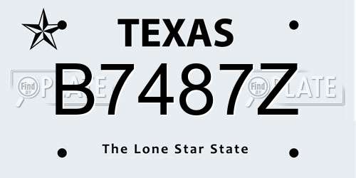 B7487Z Texas License Plate