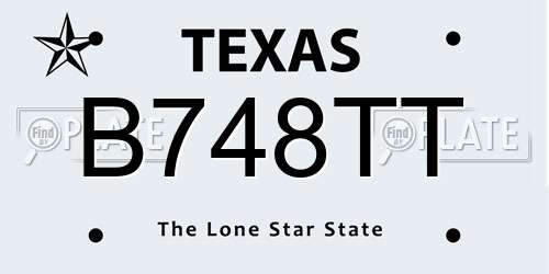 B748TT Texas License Plate