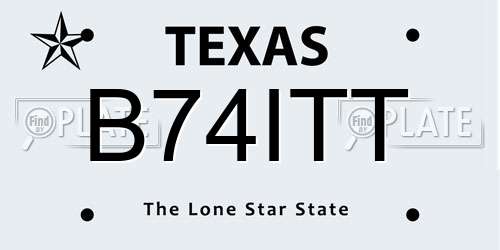 B74ITT Texas License Plate