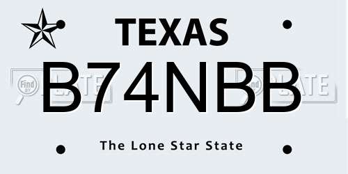 B74NBB Texas License Plate