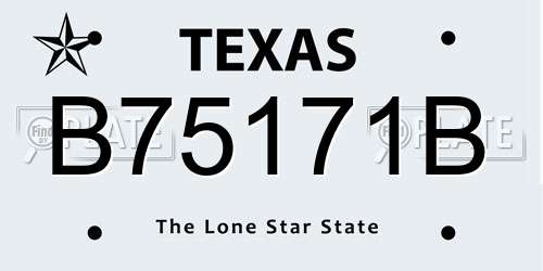 B75171B Texas License Plate