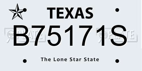 B75171S Texas License Plate