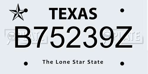 B75239Z Texas License Plate
