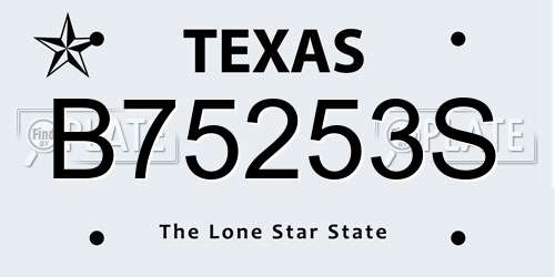 B75253S Texas License Plate